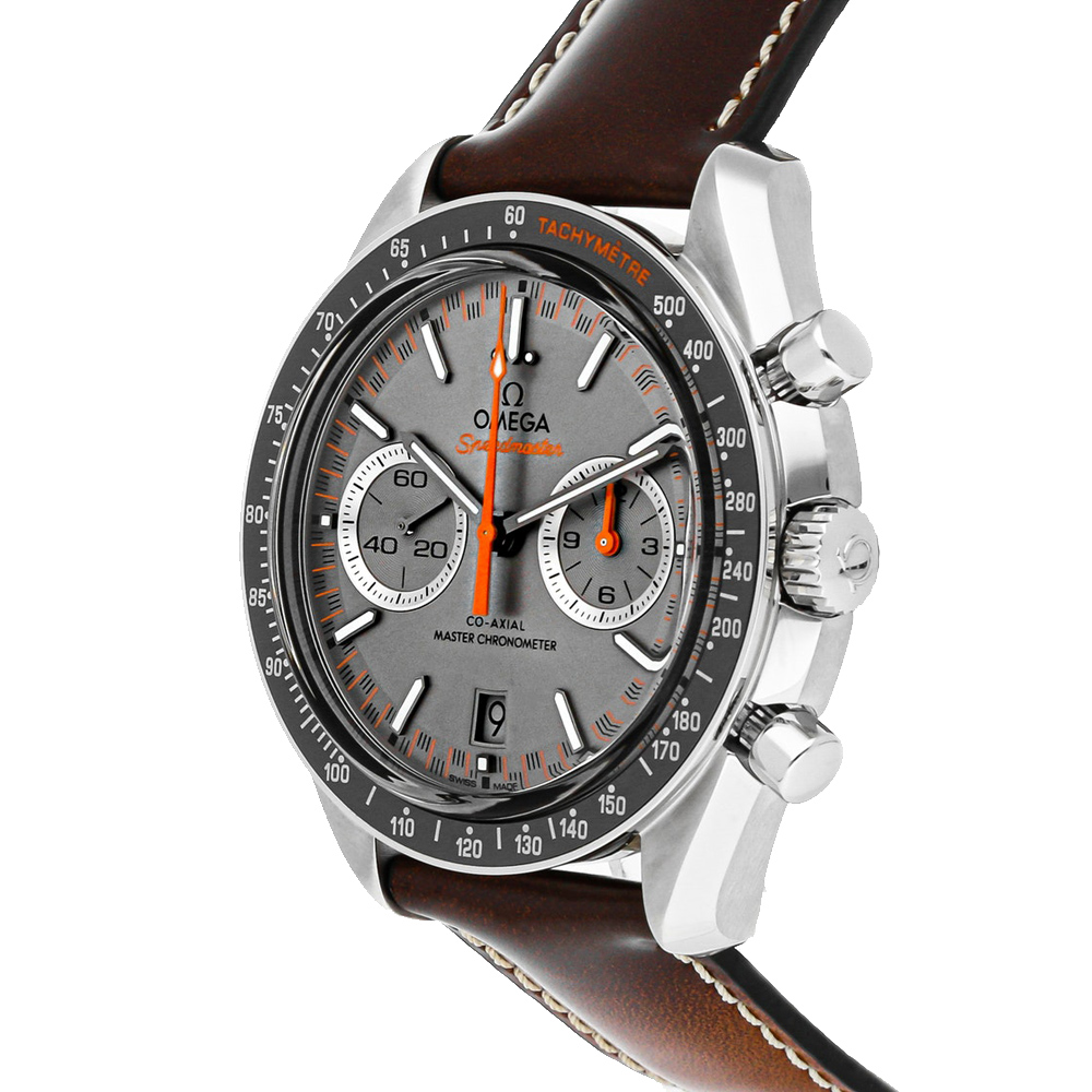 

Omega Grey Stainless Steel Speedmaster Racing Chronograph 329.32.44.51.06.001 Men's Wristwatch 44 MM