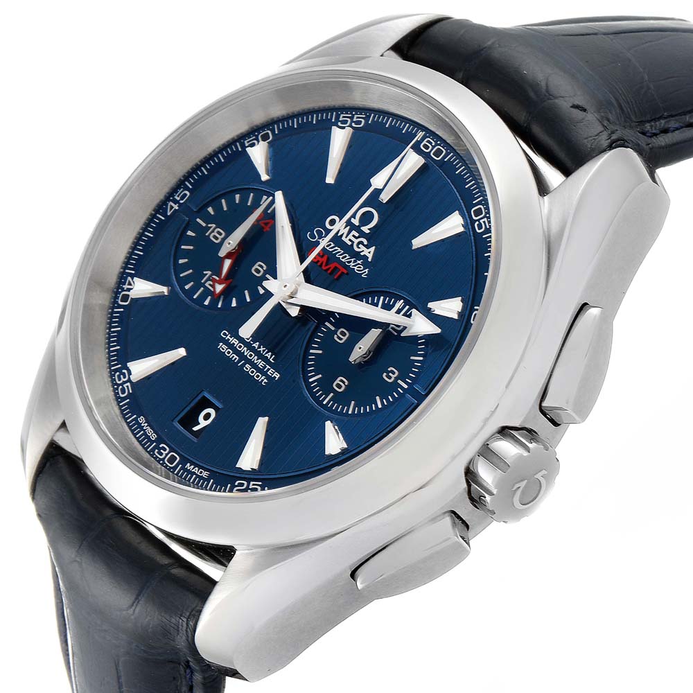 

Omega Blue Stainless Steel Seamaster Aqua Terra GMT 231.13.43.52.03.001 Men's Wristwatch 43 MM