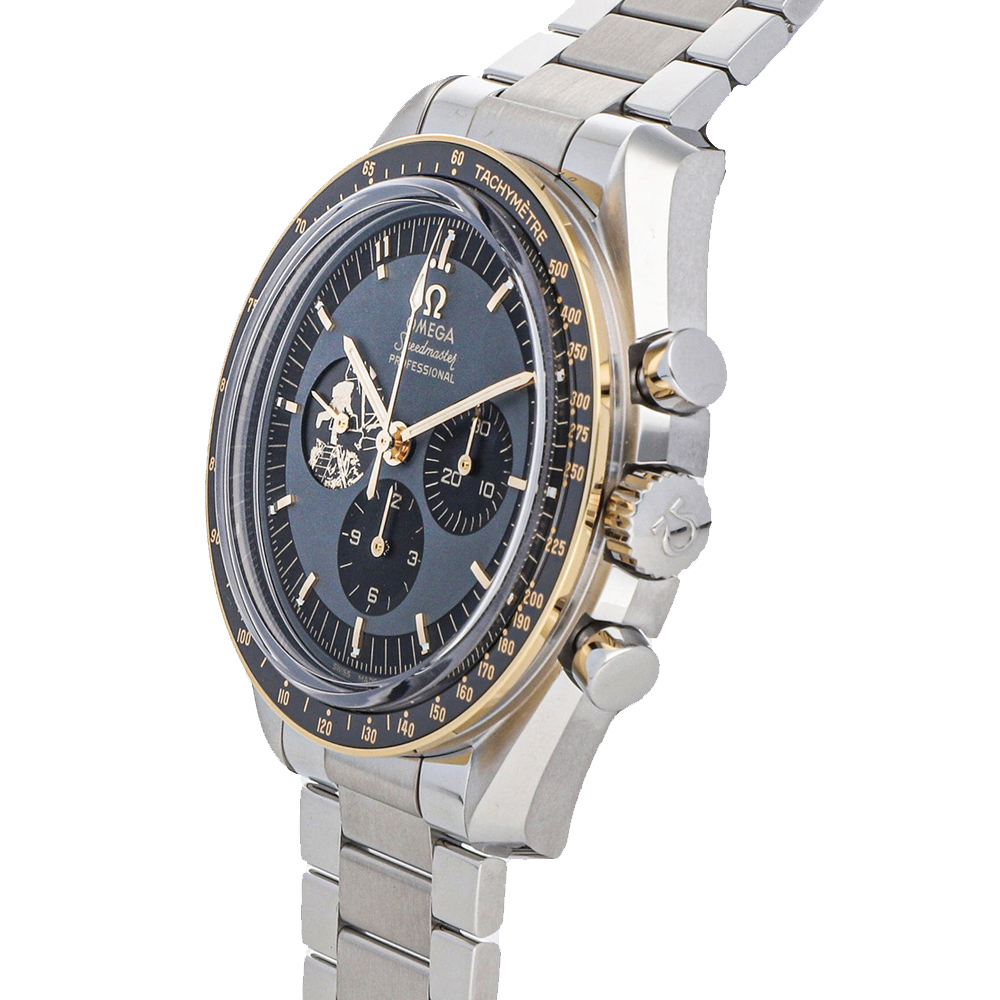 

Omega Grey 18K Yellow Gold And Stainless Steel Speedmaster Moonwatch Apollo 11 50th Anniversary Limited Edition 310.20.42.50.01.001 Men's Wristwatch 42 MM