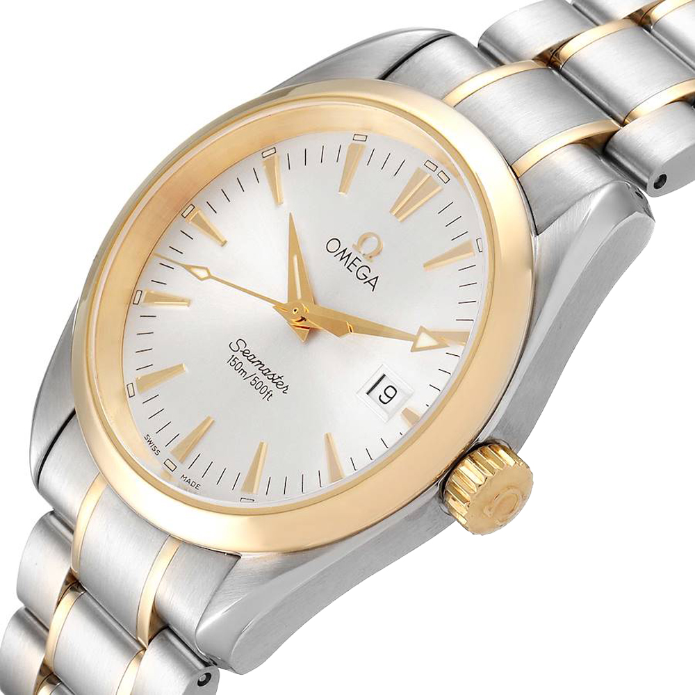 

Omega Silver Stainless Steel Seamaster Aqua Terra Yellow Gold 2318.30.00 Men's Wristwatch 36 MM