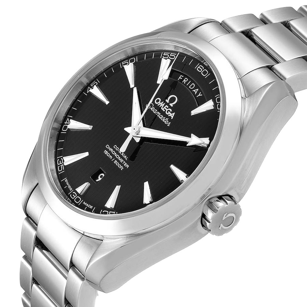 

Omega Black Stainless Steel Aqua Terra