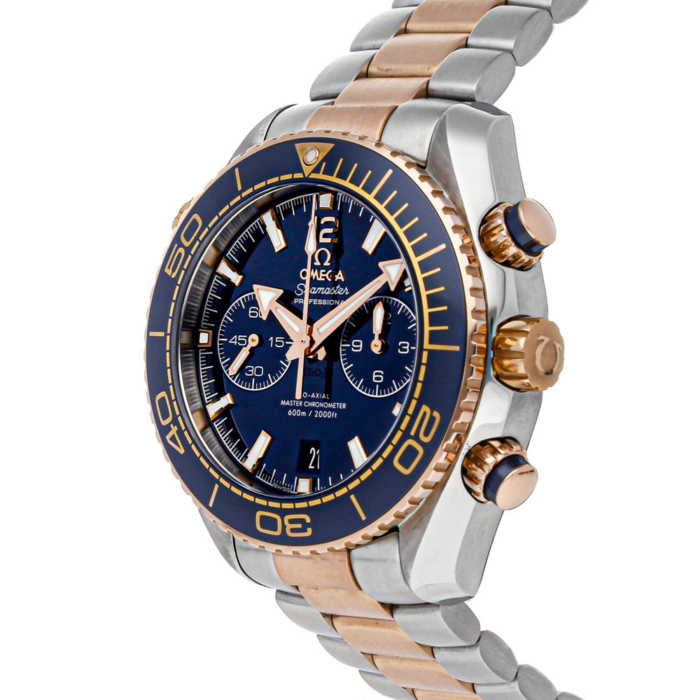 

Omega Blue 18K Rose Gold And Stainless Steel Seamaster Planet Ocean 600m Chronograph 215.20.46.51.03.001 Men's Wristwatch 45.5 MM