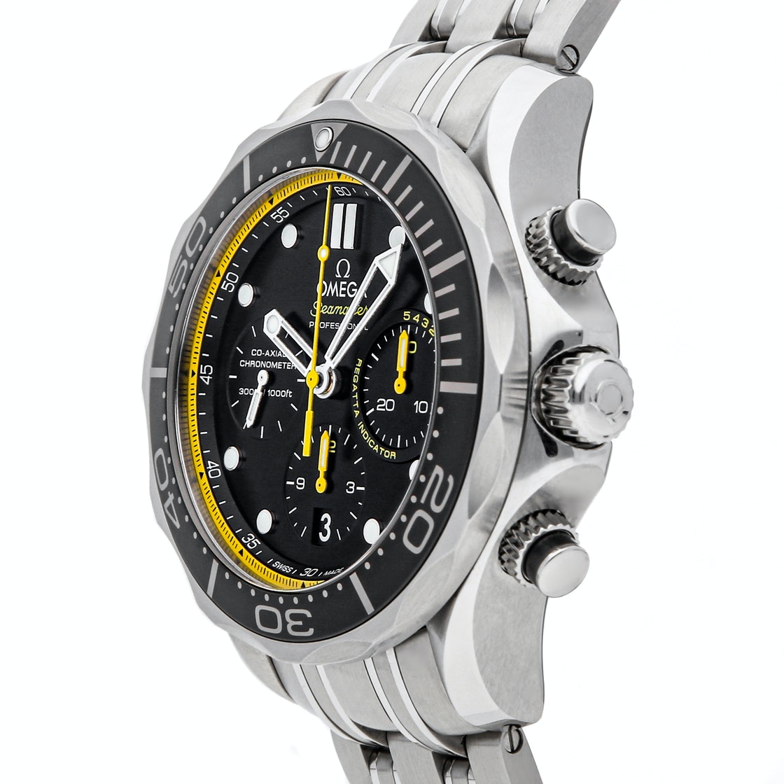 

Omega Black Stainless Steel Seamaster Diver 300 Regatta Chronograph 212.30.44.50.01.002 Men's Wristwatch 44 MM