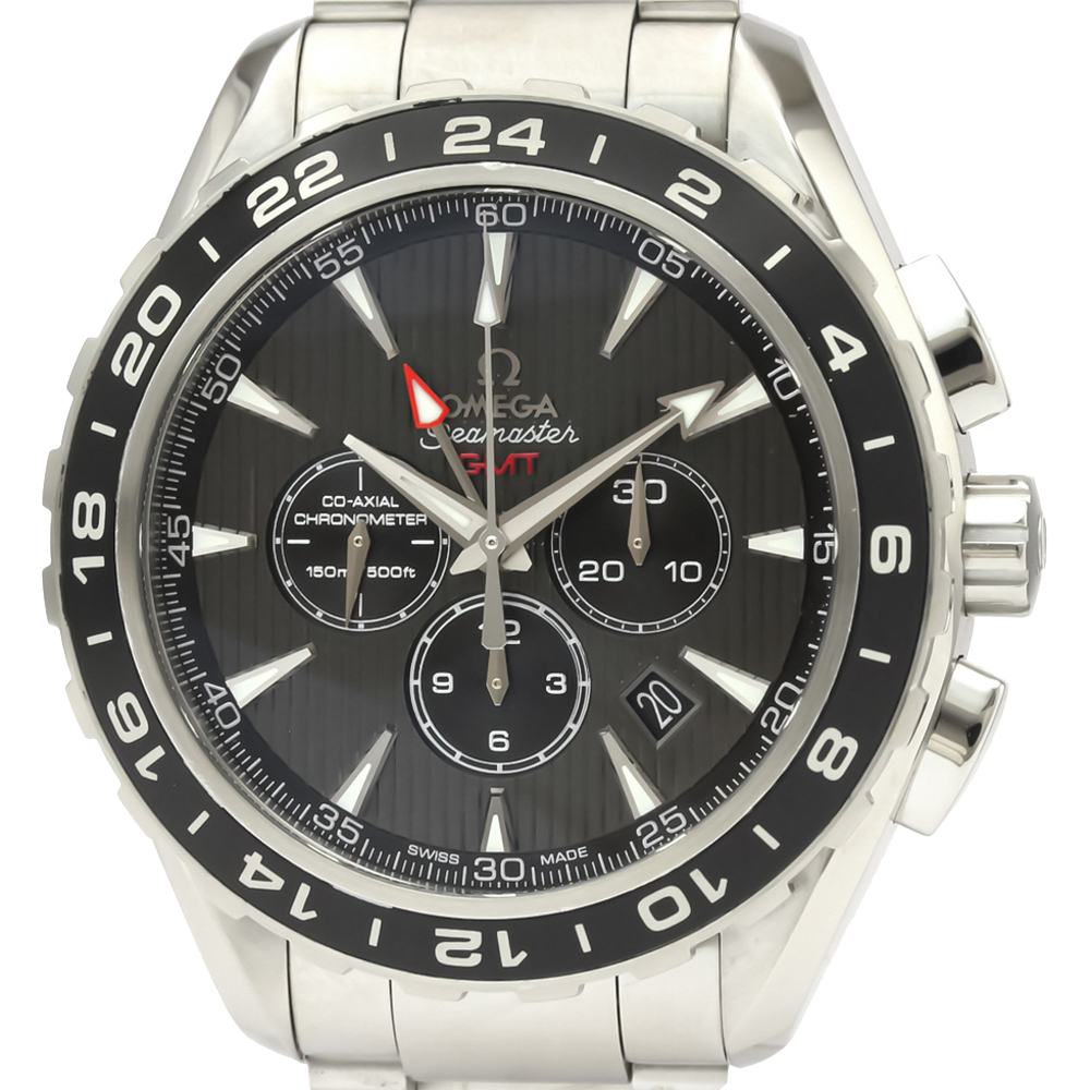 

Omega Black Stainless Steel Seamaster Aqua Terra GMT 231.10.44.52.06.001 Men's Wristwatch 44 MM