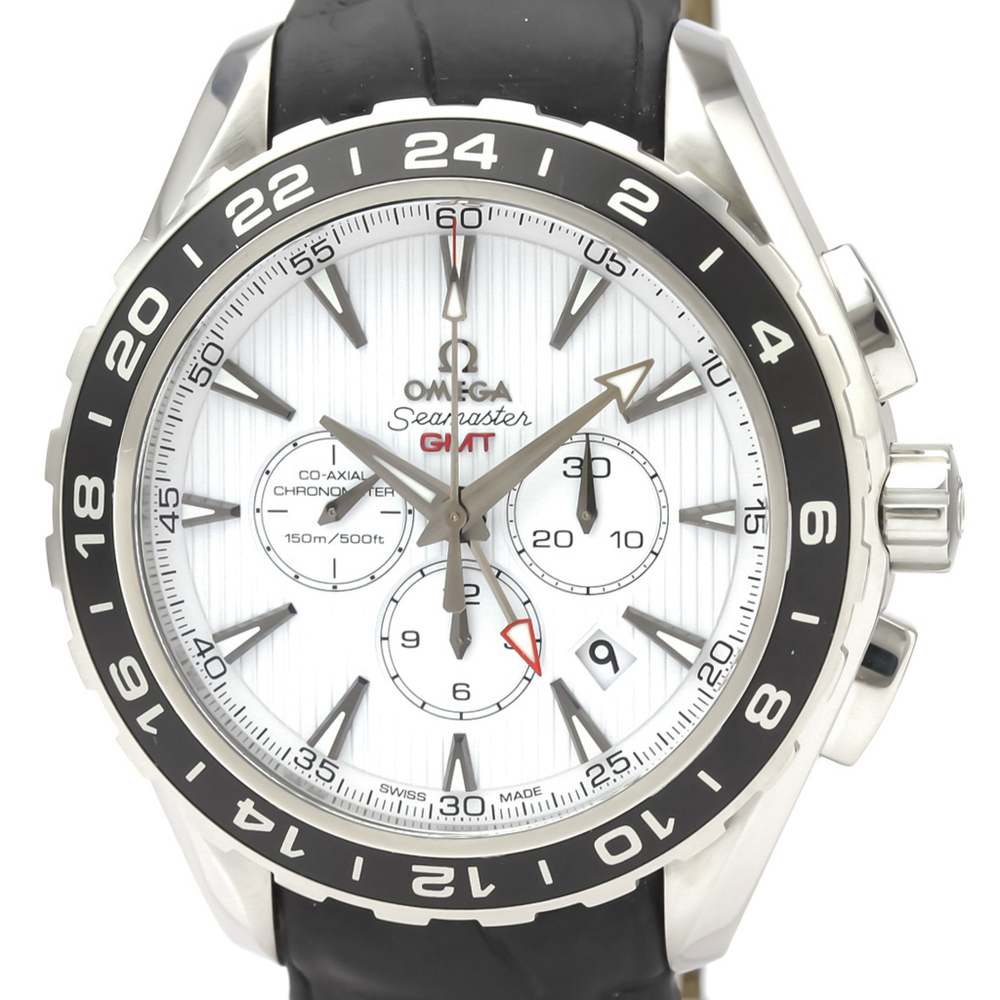 

Omega White Stainless Steel Seamaster Aqua Terra GMT 231.13.44.52.04.001 Men's Wristwatch 44 MM