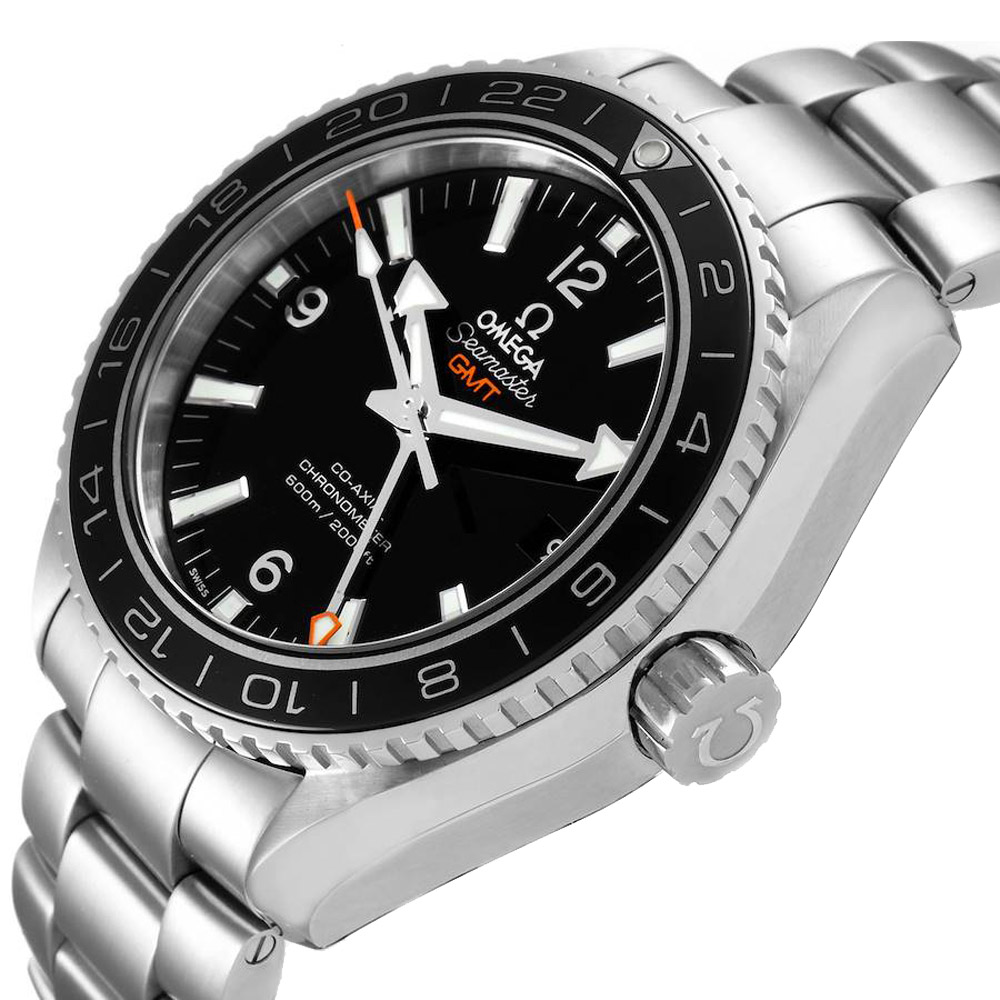 

Omega Black Stainless Steel Seamaster Planet Ocean GMT 232.30.44.22.01.001 Men's Wristwatch 43.5 MM