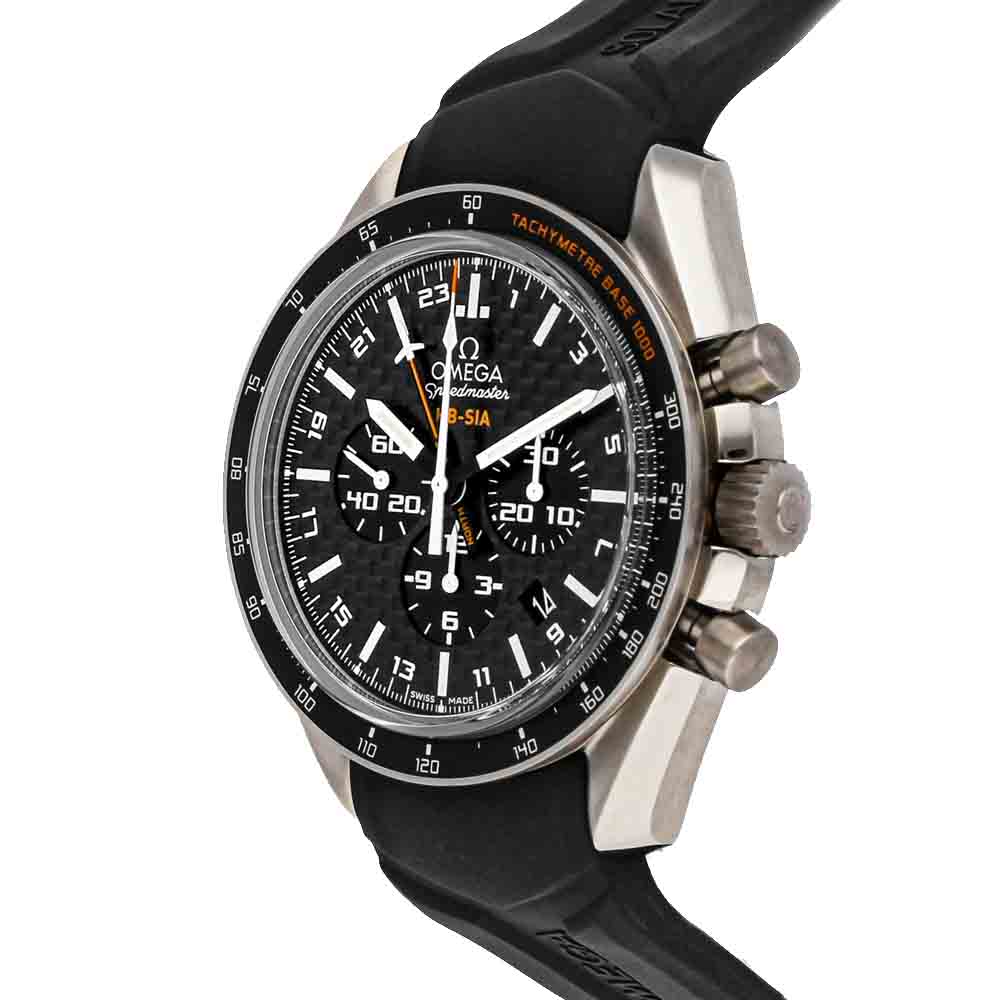 

Omega Black Titanium Speedmaster GMT Chronograph Anniversary Series Numbered Edition 321.92.44.52.01.001 Men's Wristwatch 44 MM