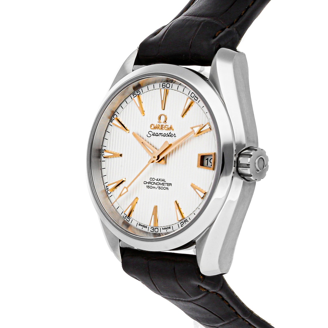 

Omega White Stainless Steel Seamaster Aqua Terra 150m 231.13.39.21.02.002 Men's Wristwatch 38.5 MM