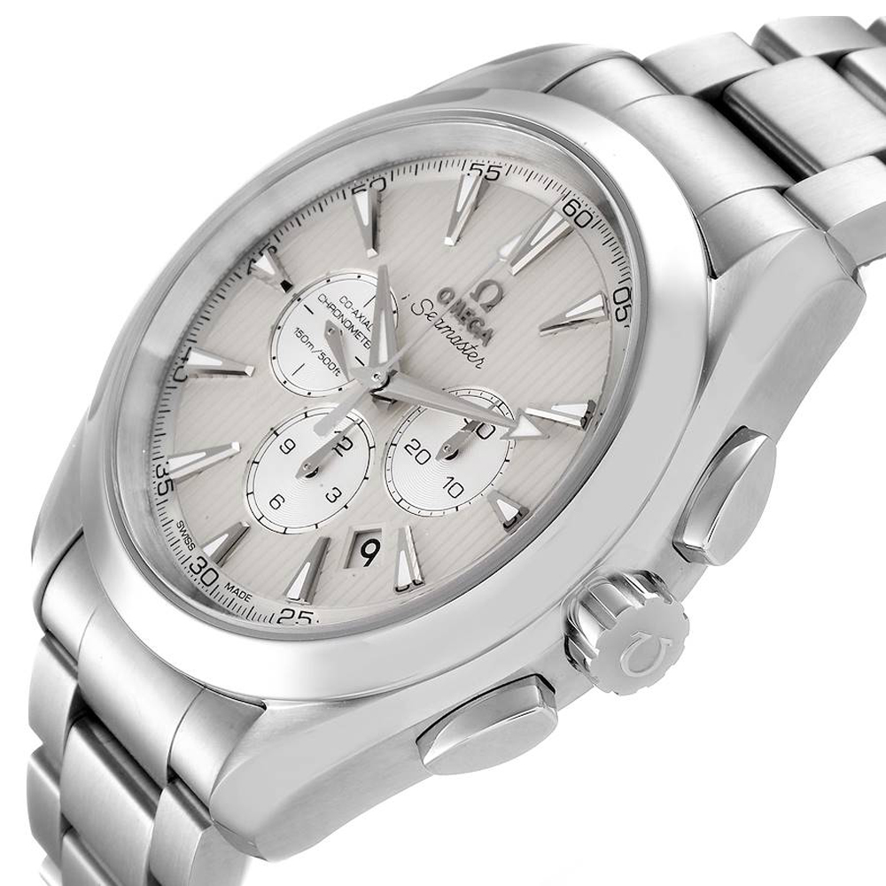

Omega Off White Stainless Steel Seamaster Aqua Terra Co-Axial Chrono 231.10.44.50.09.001 Men's Wristwatch 44 MM