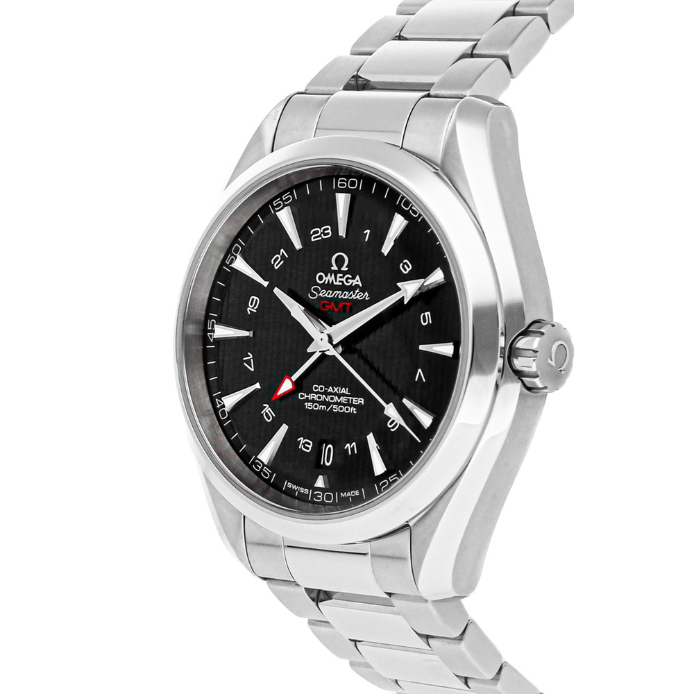 

Omega Black Stainless Steel Seamaster Aqua Terra 150m GMT 231.10.43.22.01.001 Men's Wristwatch 43 MM