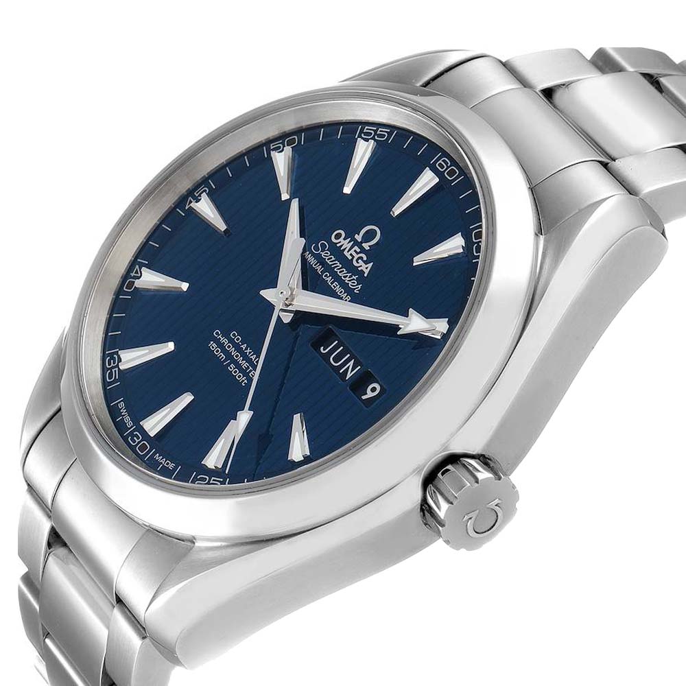 

Omega Blue Stainless Steel Seamaster Aqua Terra Annual Calendar 231.10.43.22.03.002 Men's Wristwatch 43 MM