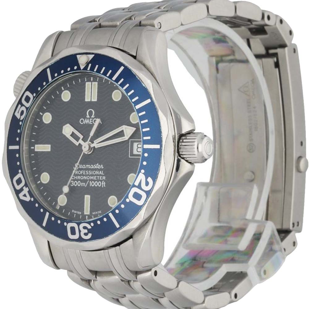 

Omega Blue Stainless Steel Seamaster Professional 2516.80.00 Men's Wristwatch 36 MM