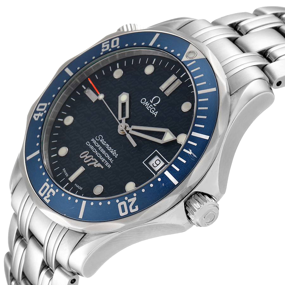 

Omega Blue Stainless Steel Seamaster James Bond 40 Years 2537.80.00 Men's Wristwatch 41 MM