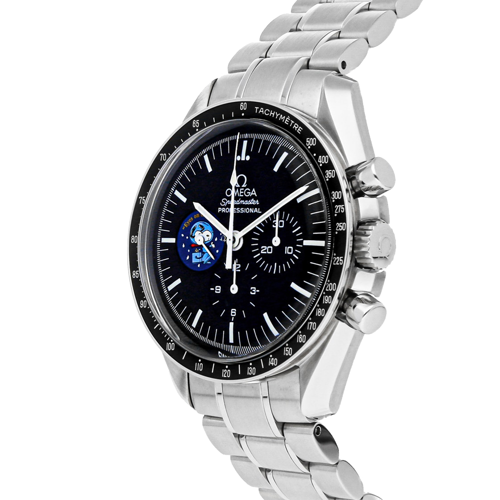 

Omega Black Stainless Steel Speedmaster Professional Moonwatch "Snoopy" Limited Edition 3578.51.00 Men's Wristwatch 42 MM