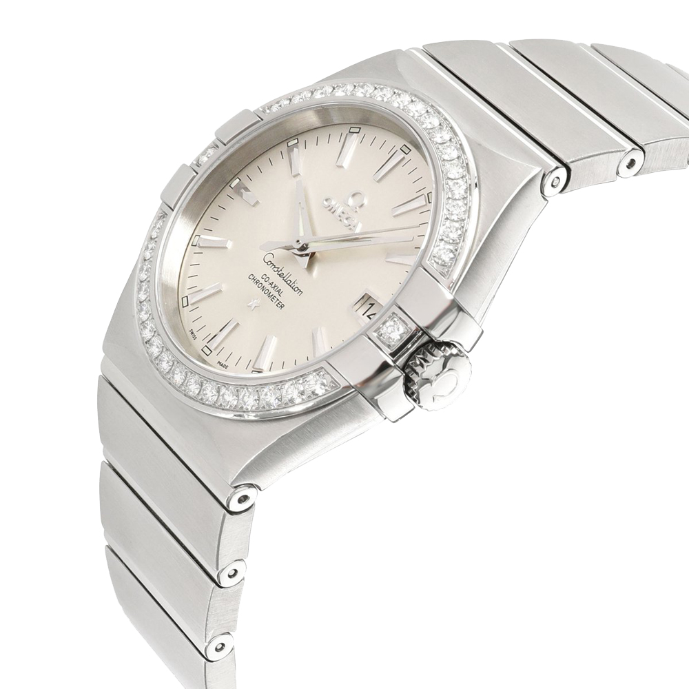 

Omega Silver Diamonds Stainless Steel Constellation 123.15.35.20.02.001 Men's Wristwatch 35 MM