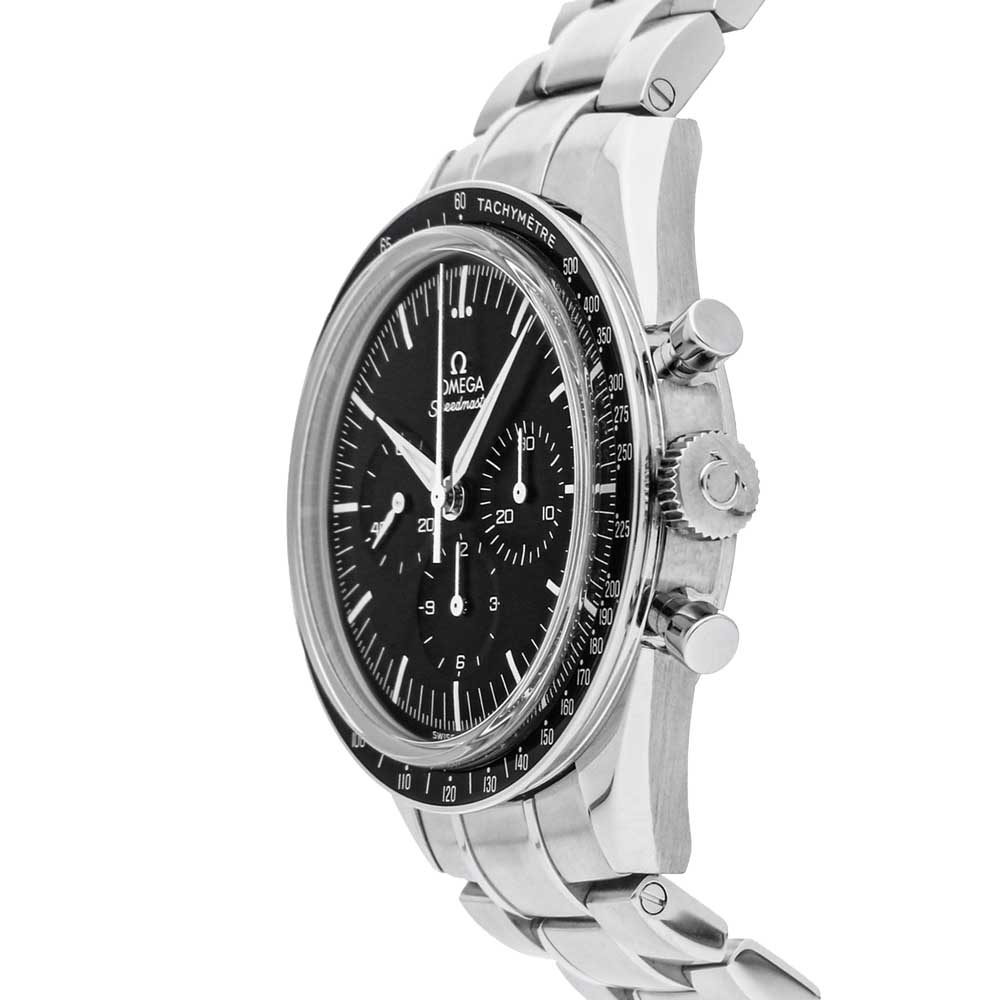 

Omega Black Stainless Steel Speedmaster Moonwatch Chronograph Anniversary Series 311.32.40.30.01.001 Men's Wristwatch 39 MM