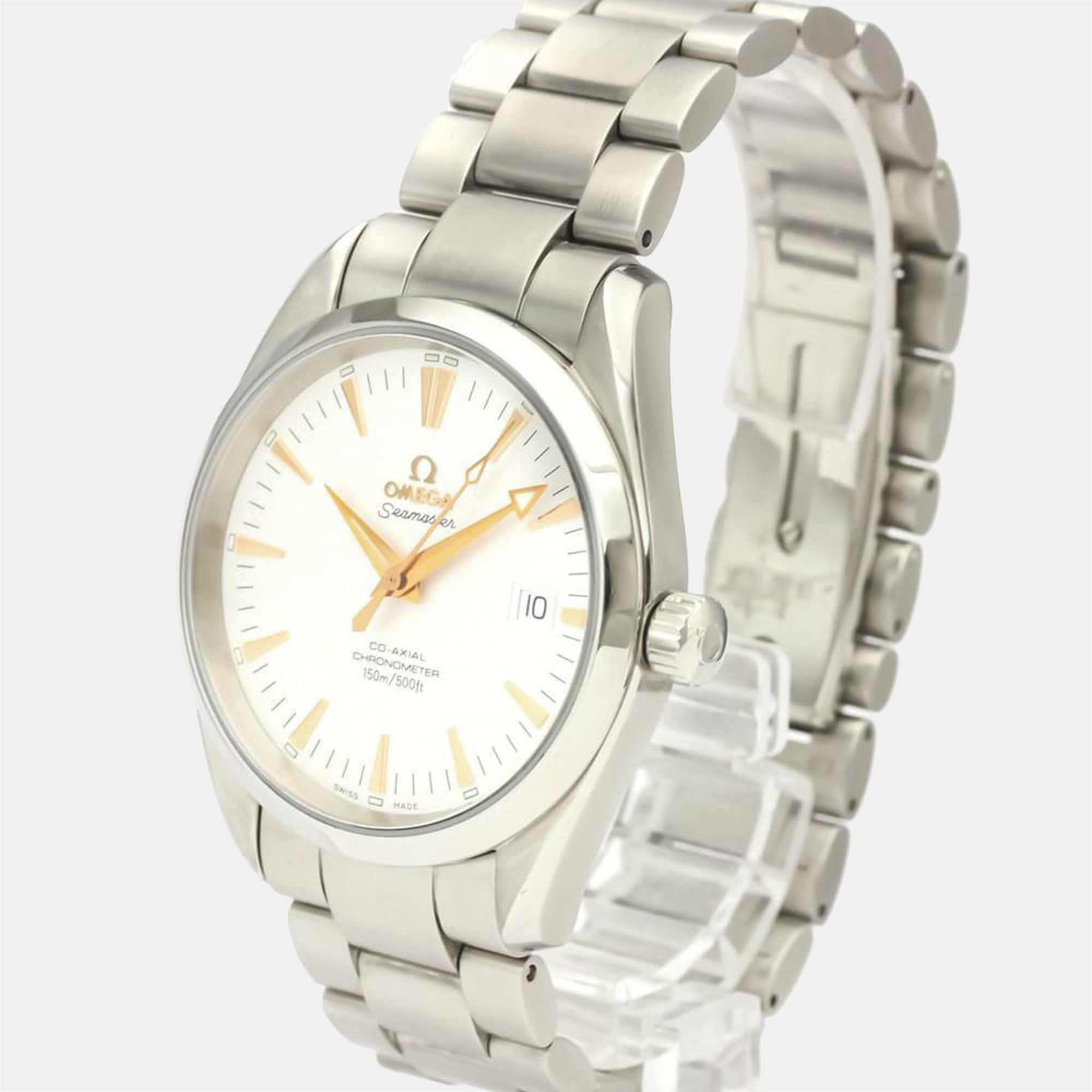 Pre-owned Omega White Stainless Steel Seamaster Aqua Terra 2503.34 Automatic Men's Wristwatch 39 Mm