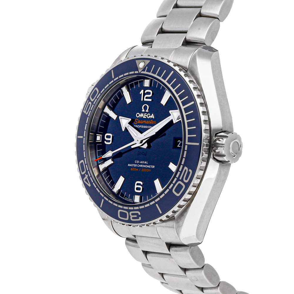 

Omega Blue Stainless Steel Seamaster Planet Ocean 600m 215.30.44.21.03.001 Men's Wristwatch 43.5 MM