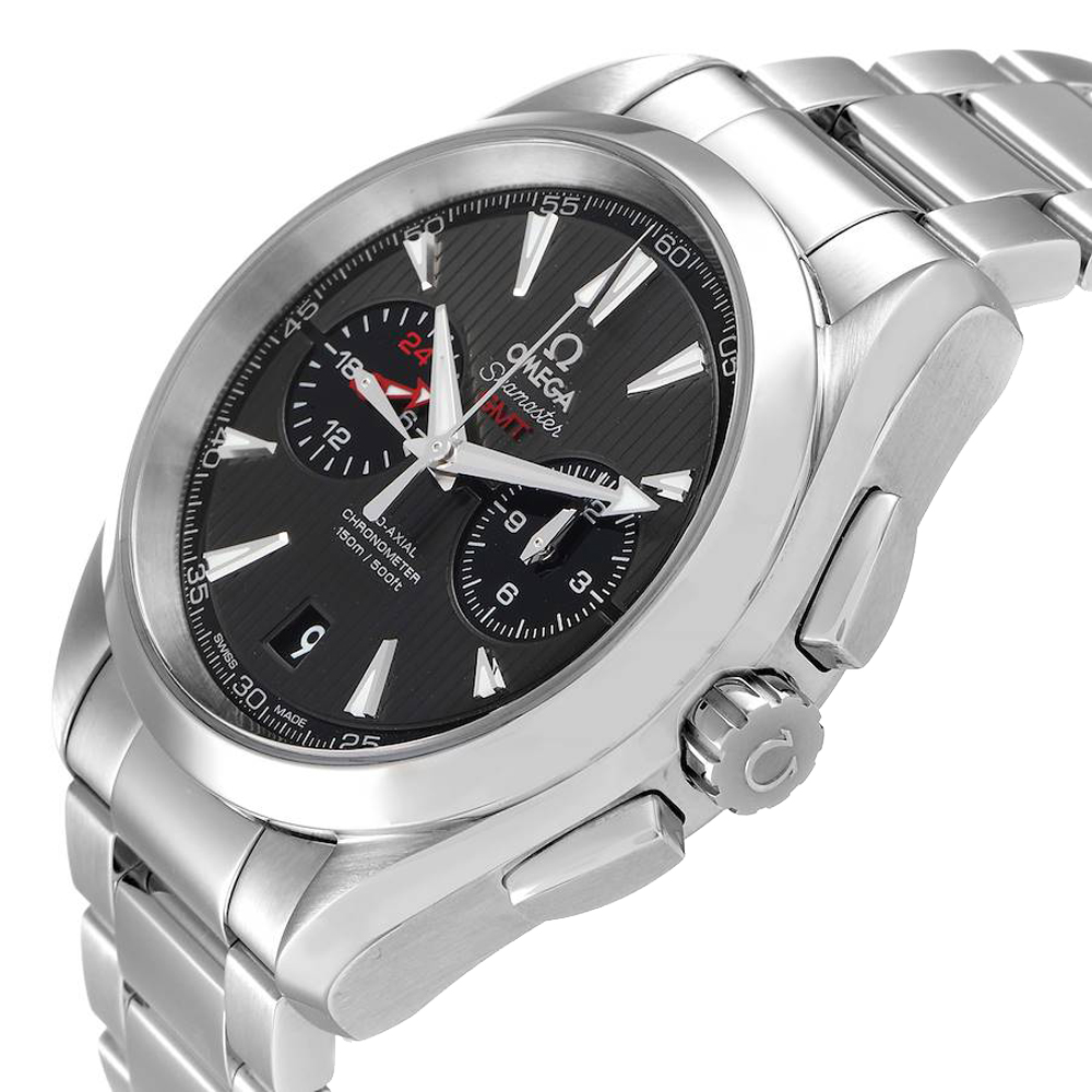 

Omega Grey Stainless Steel Seamaster Aqua Terra GMT Chronograph 231.10.43.52.06.001 Men's Wristwatch 43 MM