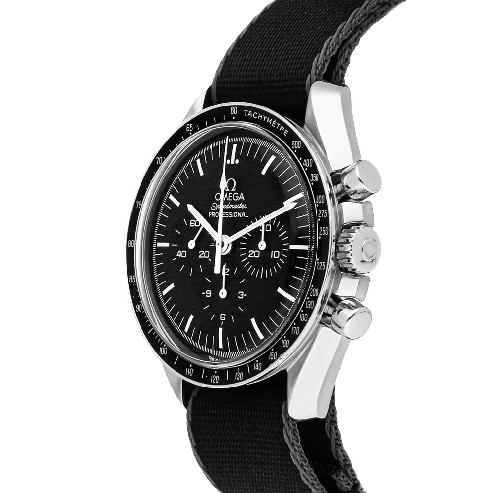 

Omega Black Stainless Steel Speedmaster Moonwatch Professional Chronograph 311.30.42.30.01.005 Men's Wristwatch 42 MM