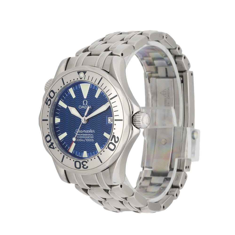

Omega Blue Stainless Steel Seamaster Professional 2253.80.00 Automatic Men's Wristwatch 36 MM