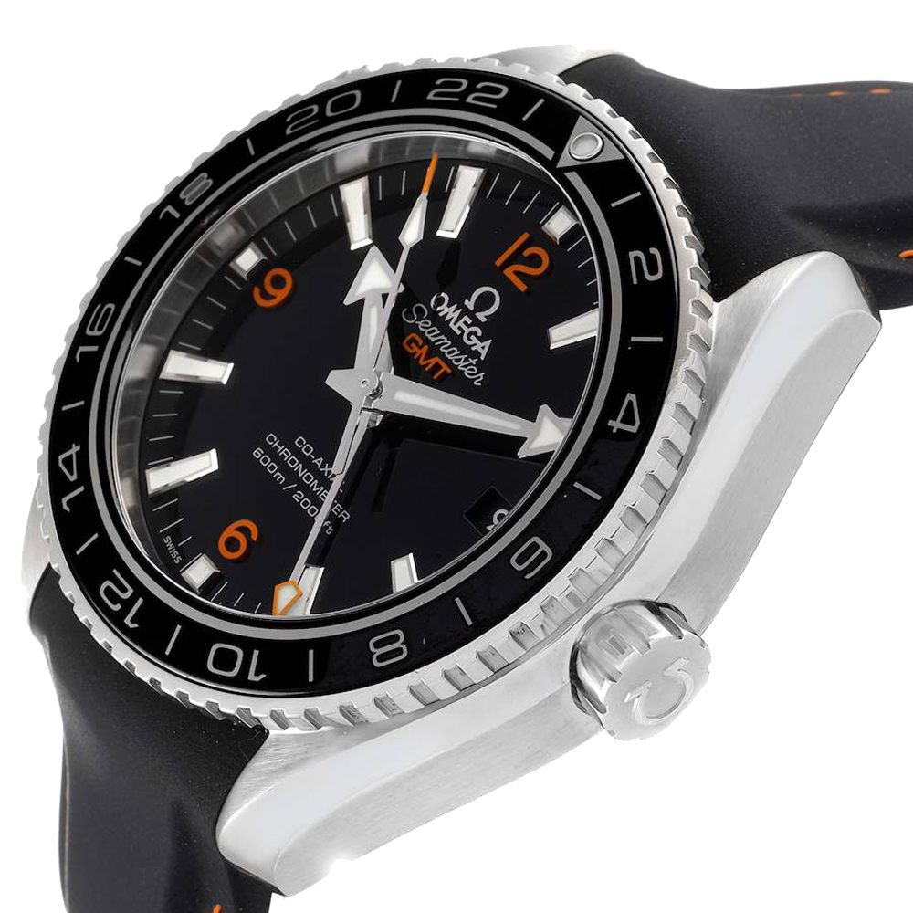 

Omega Black Stainless Steel Seamaster Planet Ocean GMT 600m 232.32.44.22.01.002 Men's Wristwatch 43.5 MM