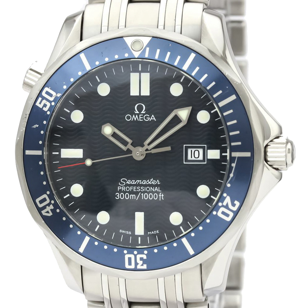 

Omega Blue Stainless Steel Seamaster Professional 300M Quartz 2541.80 Men's Wristwatch 41 MM