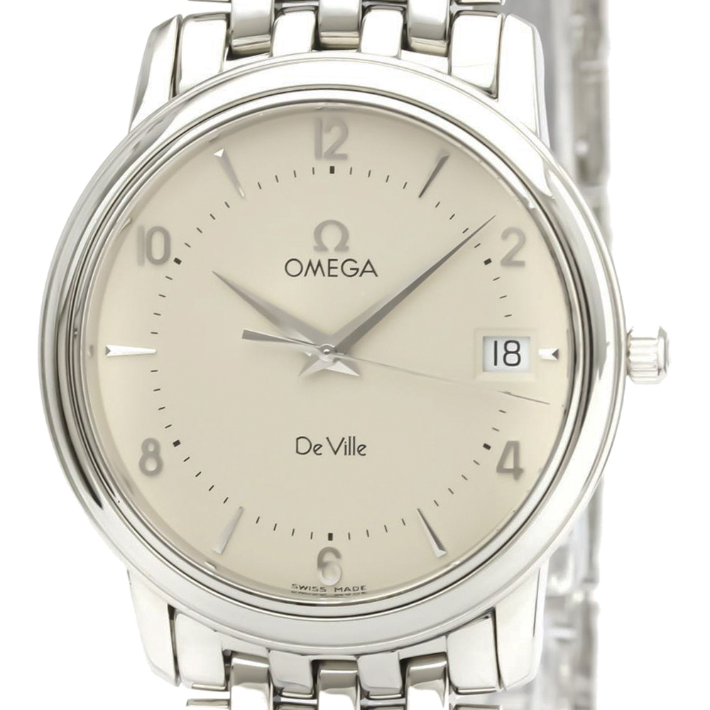 

Omega Silver Stainless Steel De Ville Prestige Quartz 4510.30 Men's Wristwatch 34 MM