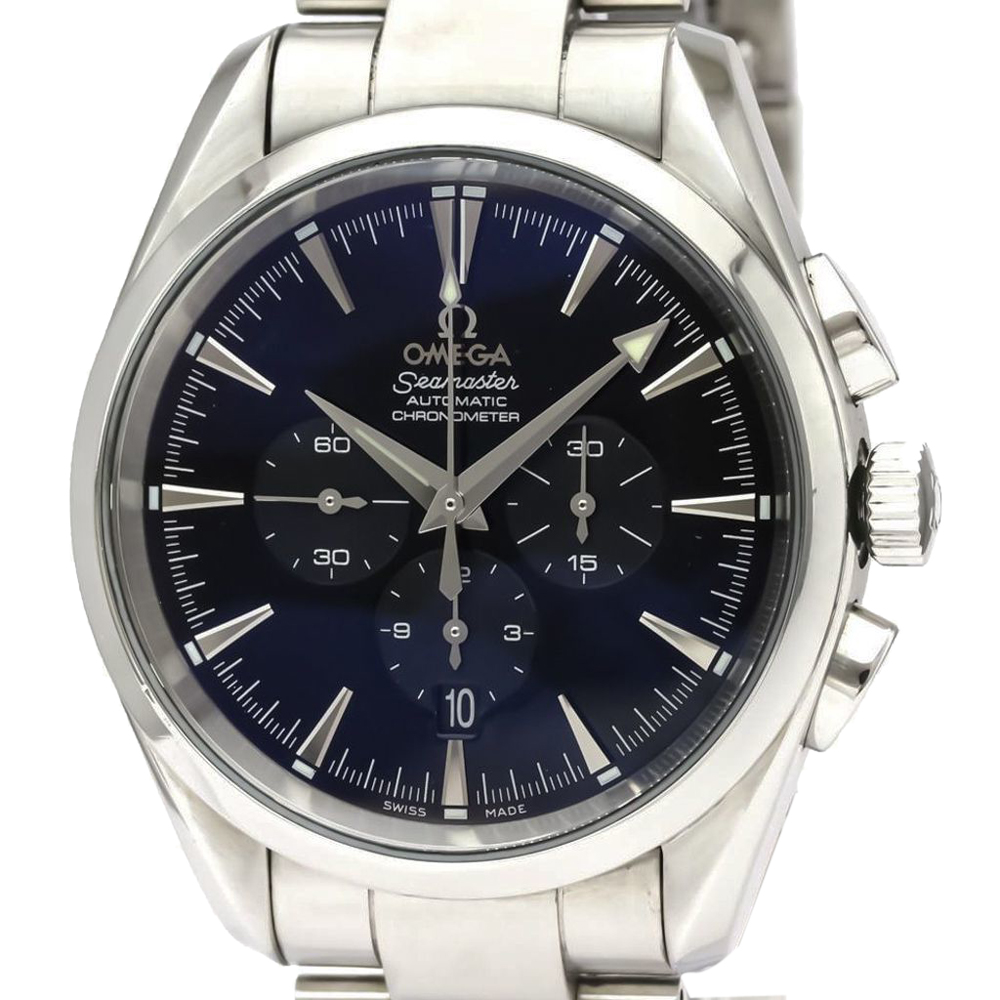 

Omega Black Stainless Steel Seamaster Aqua Terra Chronograph Automatic 2512.50 Men's Wristwatch 42 MM