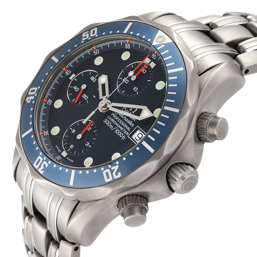 

Omega Blue Titanium Seamaster Chrono Diver 2298.80.00 Men's Wristwatch 41.5 MM