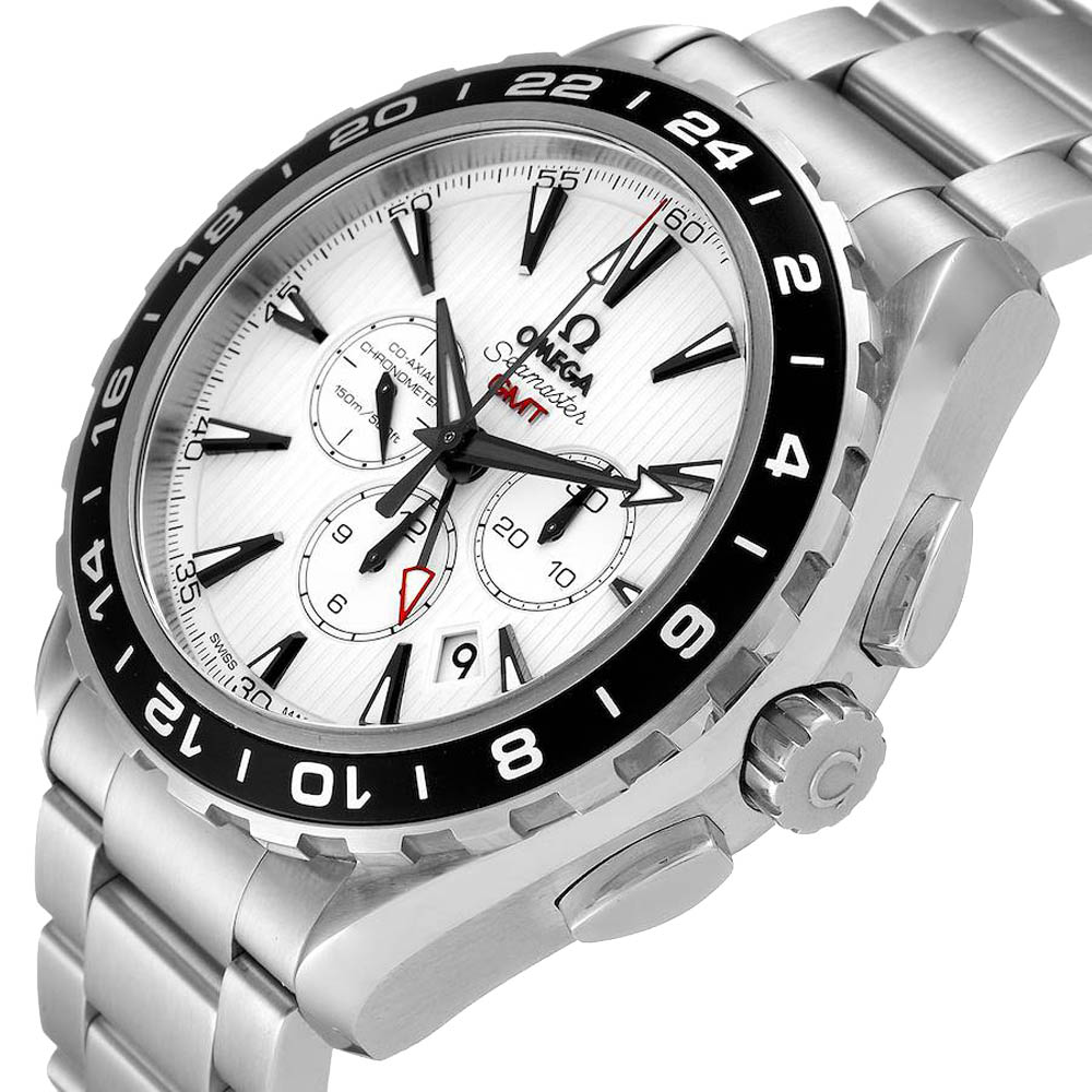 

Omega White Stainless Steel Seamaster Aqua Terra GMT 231.10.44.52.04.001 Men's Wristwatch 44 MM