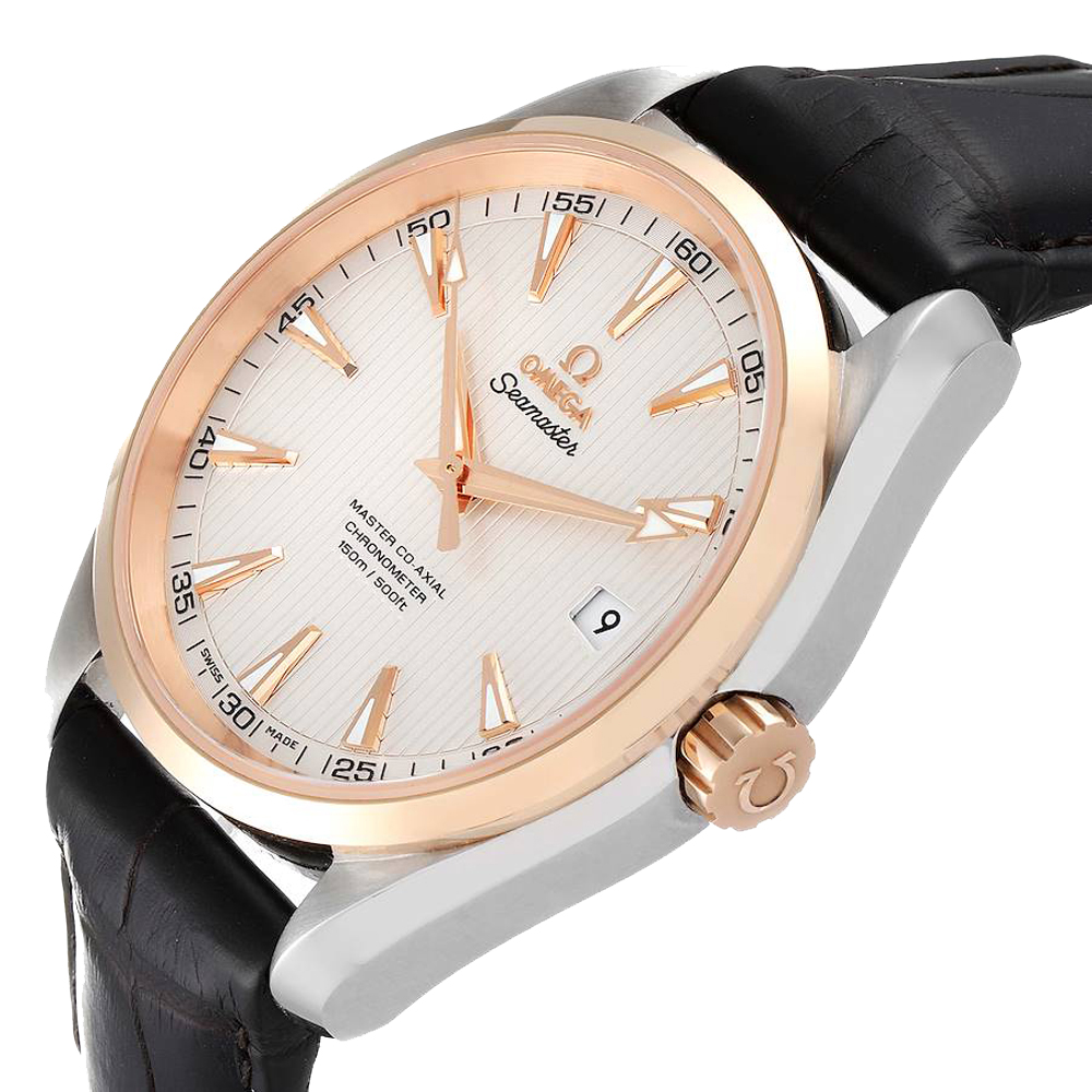 

Omega Silver 18K Rose Gold And Stainless Steel Seamaster Aqua Terra 231.23.42.21.02.001 Men's Wristwatch 41.5 MM