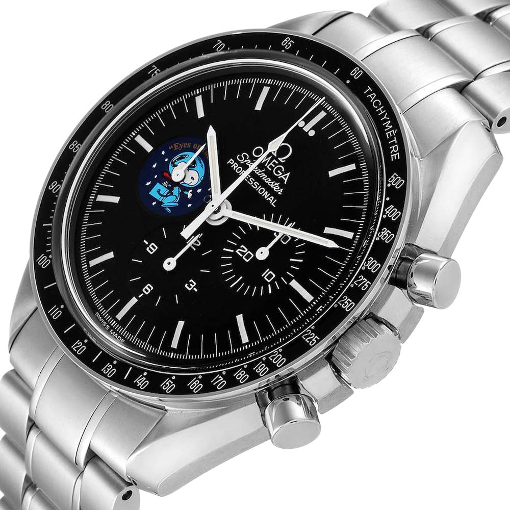 

Omega Black Stainless Steel Speedmaster Professional Snoopy Moonwatch 3578.51.00 Men's Wristwatch 42 MM