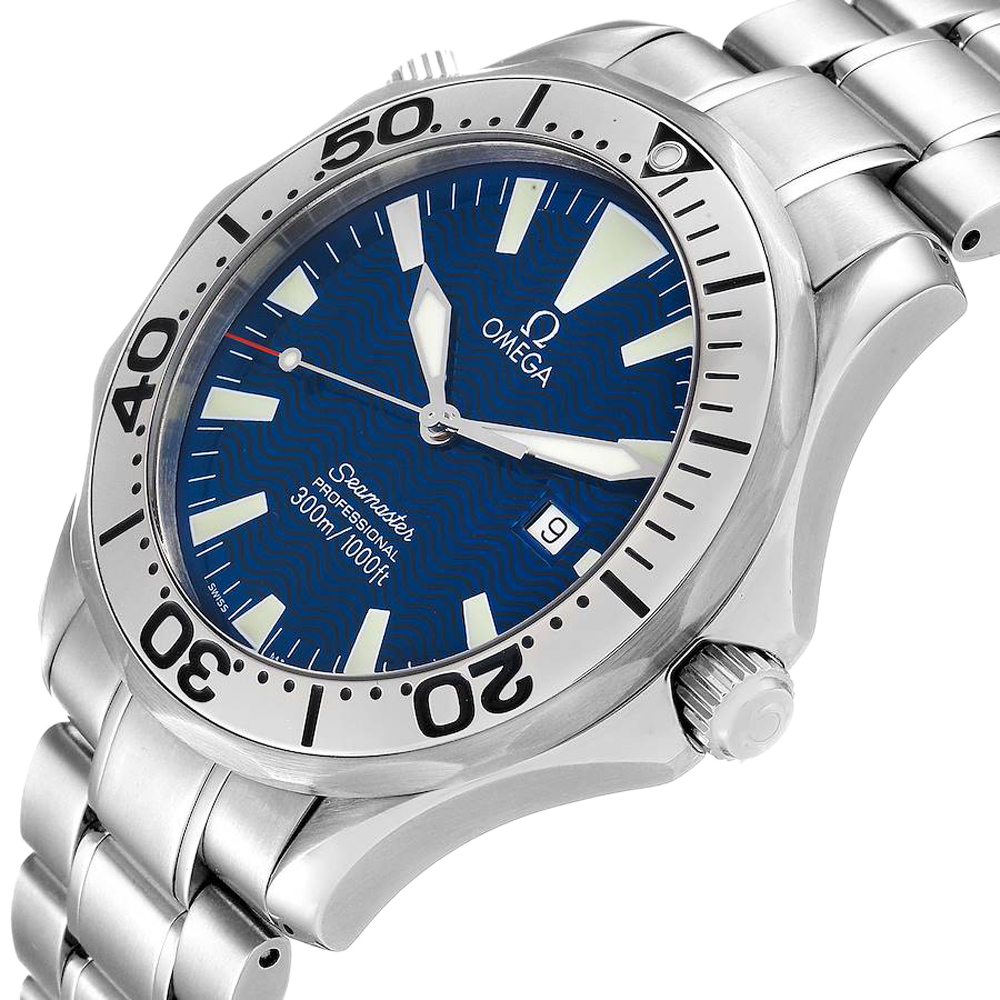 

Omega Blue Stainless Steel Seamaster Wave 2265.80.00 Men's Wristwatch 41 MM