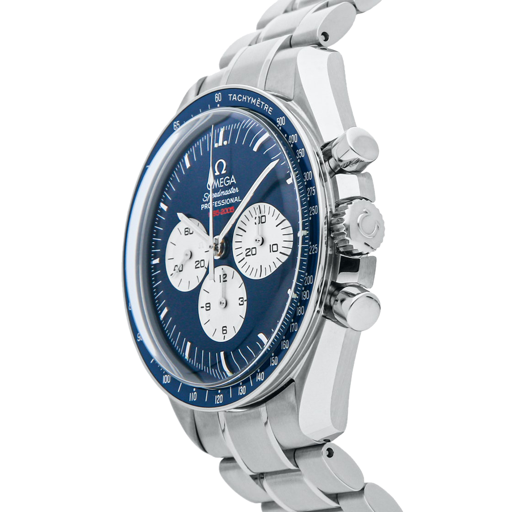 

Omega Blue Stainless Steel Speedmaster Professional Moonwatch "Gemini 4 First Space Walk" 40th Anniversary Limited Edition 3565.80.00 Men's Wristwatch 42 MM