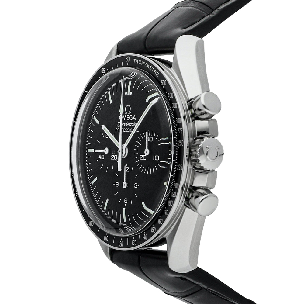 

Omega Black Stainless Steel Speedmaster Moonwatch Professional Chronograph 311.33.42.30.01.001 Men's Wristwatch 42 MM