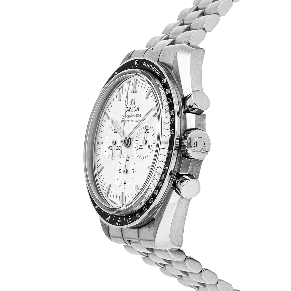 

Omega White 18K White Gold Speedmaster Moonwatch Professional Chronograph 310.60.42.50.02.001 Men's Wristwatch 42 MM