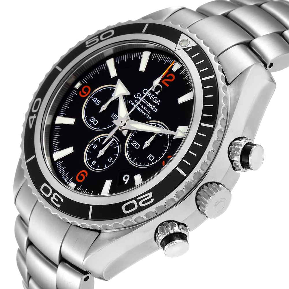 

Omega Black Stainless Steel Seamaster Planet Ocean Chronograph 2210.51.00 Men's Wristwatch 45.5 MM