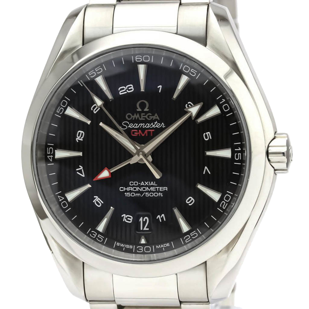 

Omega Black Stainless Steel Seamaster Aqua Terra Co-Axial GMT 231.10.43.22.01.001 Men's Wristwatch 43 MM