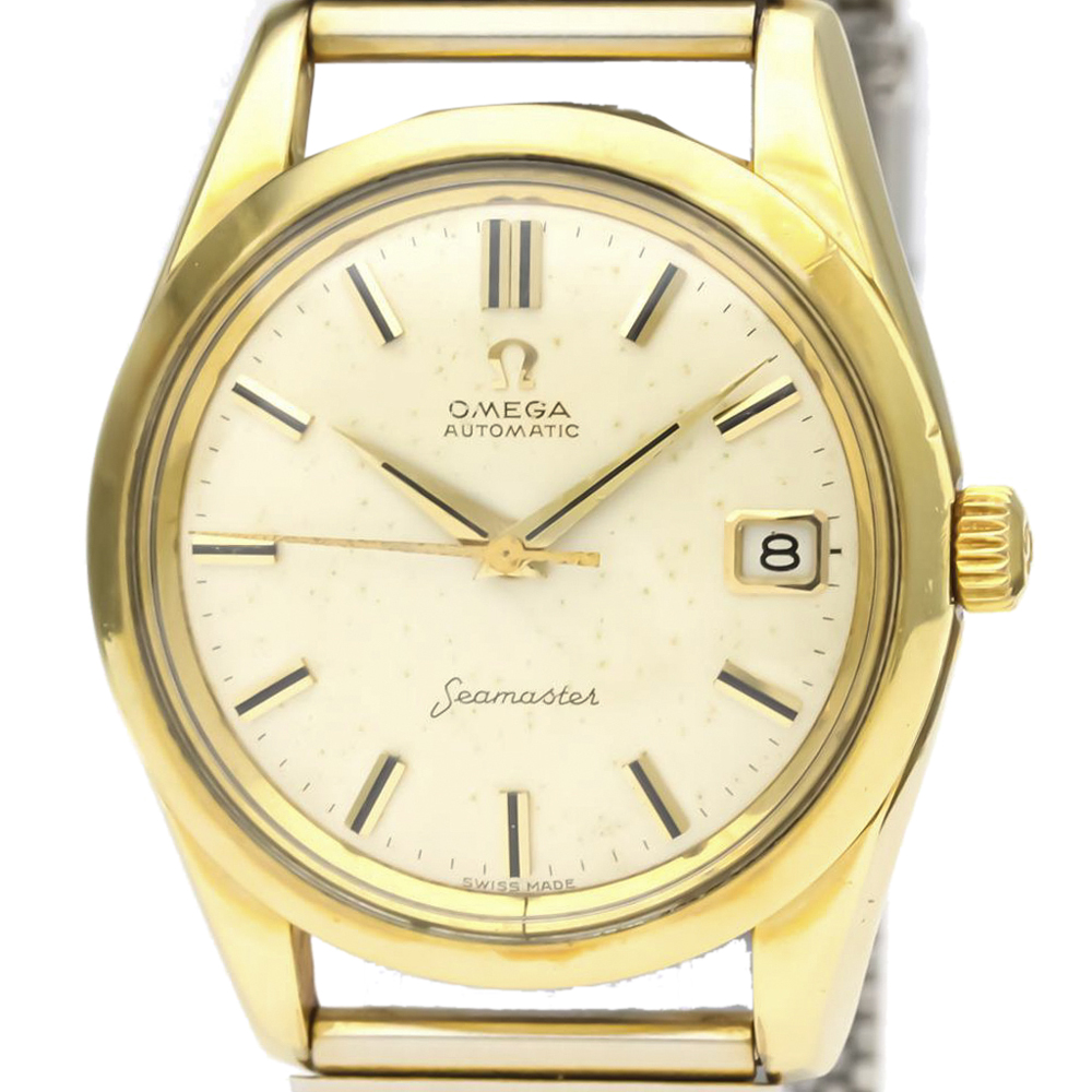 

Omega Silver Gold Plated Stainless Steel Seamaster Cal 562 Vintage 14763 Men's Wristwatch 35 MM