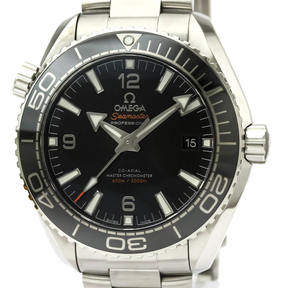 

Omega Black Stainless Steel Seamaster Planet Ocean 600M 215.30.44.21.01.001 Men's Wristwatch 44 MM