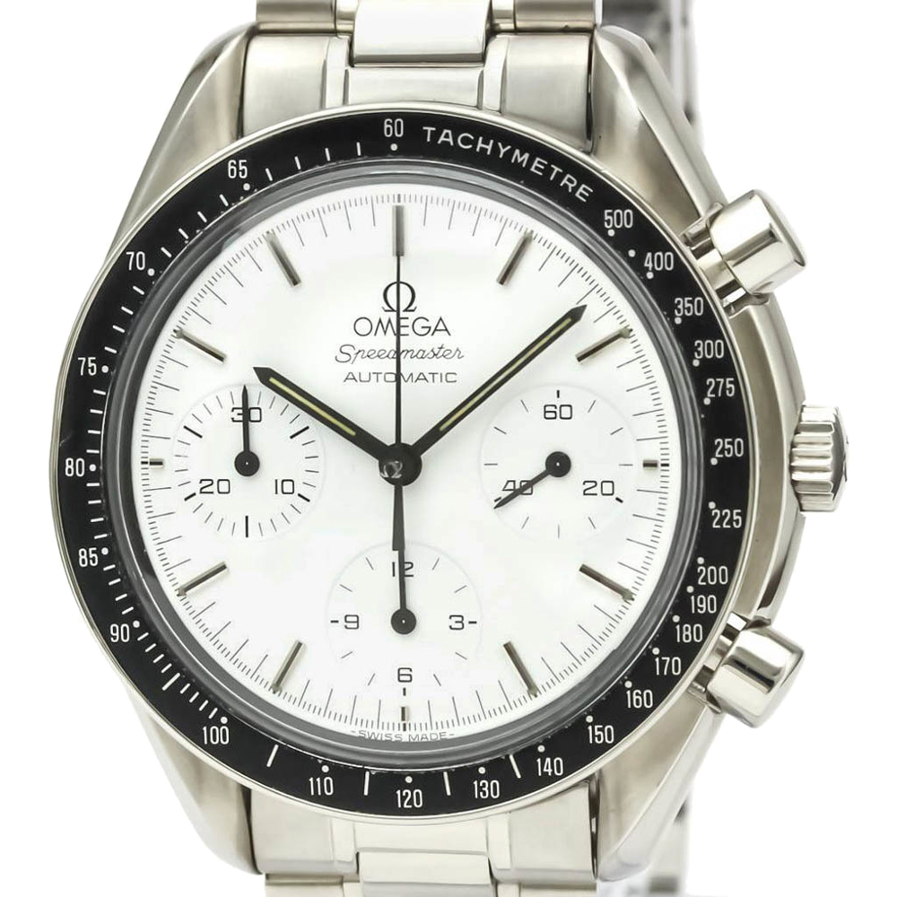 

Omega White Stainless Steel Speedmaster Automatic 3510.20 Men's Wristwatch 39 MM