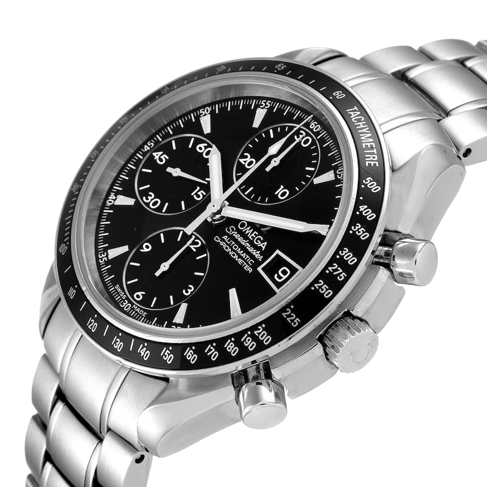 

Omega Black Stainless Steel Speedmaster Chronograph 3210.50.00 Men's Wristwatch 40 MM