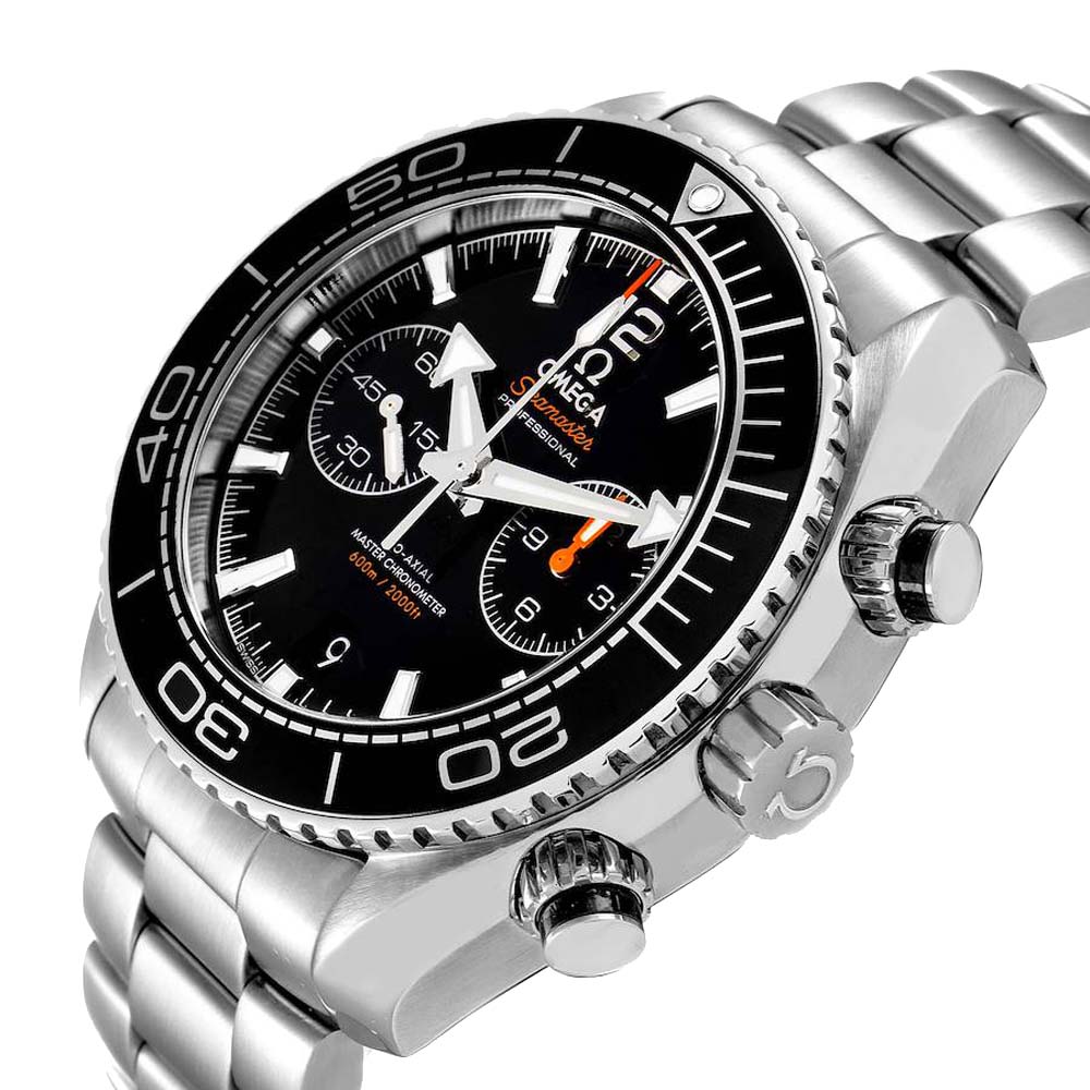 

Omega Black Stainless Steel Seamaster Planet Ocean 600M 215.30.46.51.01.001 Men's Wristwatch