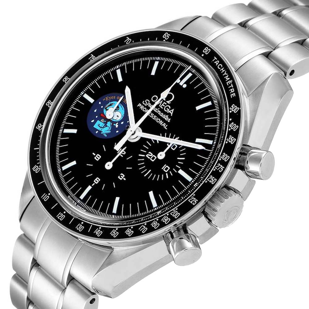 

Omega Black Stainless Steel Speedmaster Professional Snoopy MoonWatch 3578.51.00 Men's Wristwatch