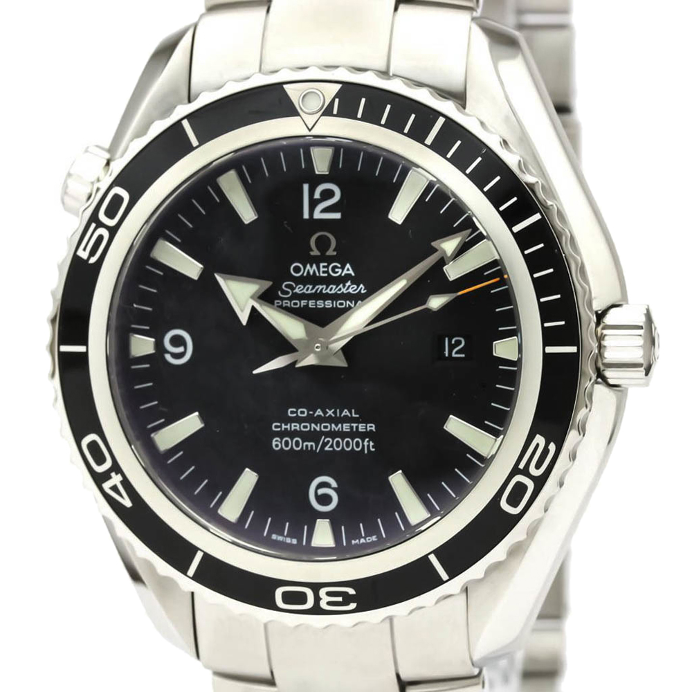 

Omega Black Stainless Steel Seamaster Planet Ocean Automatic 2200.50 Men's Wristwatch 46 MM