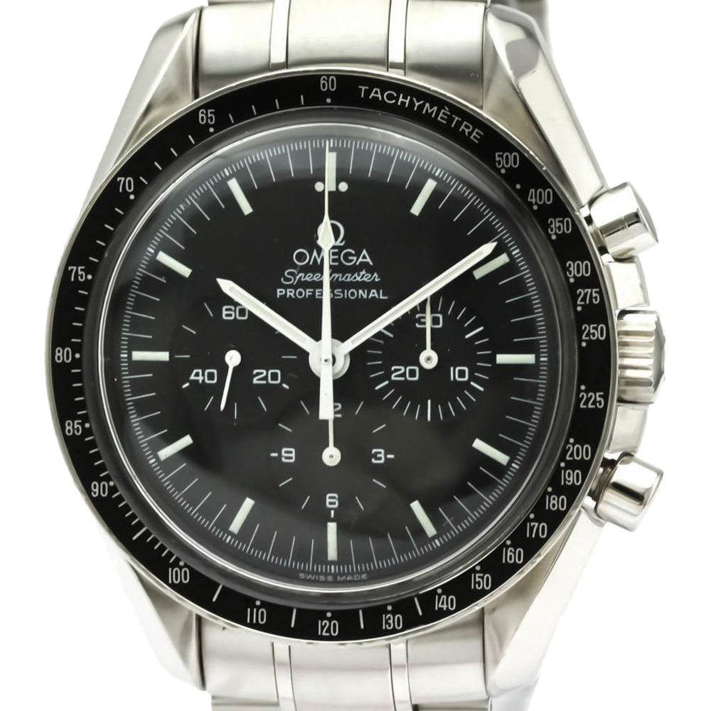 

Omega Black Stainless Steel Speedmaster Professional Moon Watch 3570.50 Men's Wristwatch 42 MM