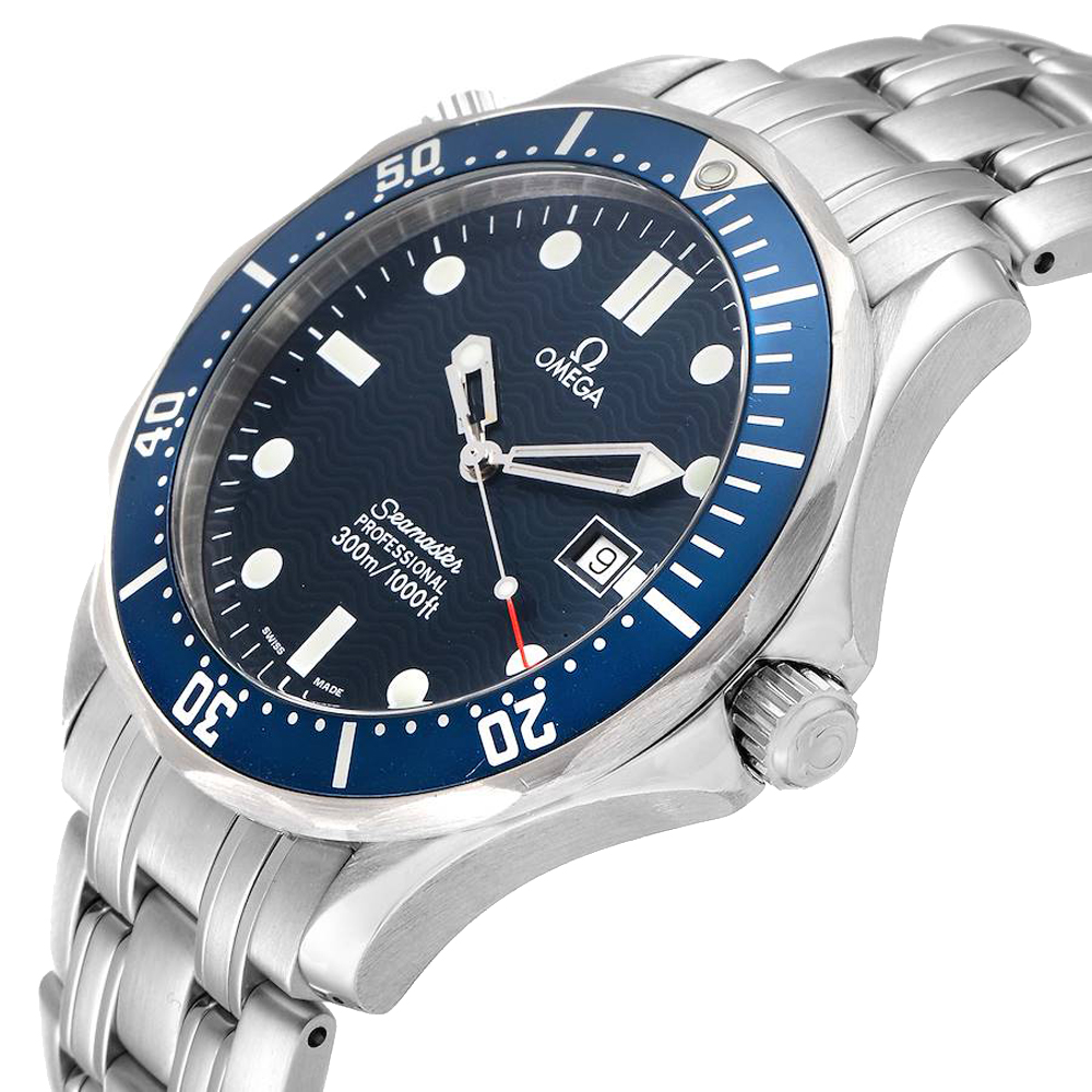 

Omega Blue Stainless Steel Seamaster James Bond 2541.80.00 Men's Wristwatch 41 MM