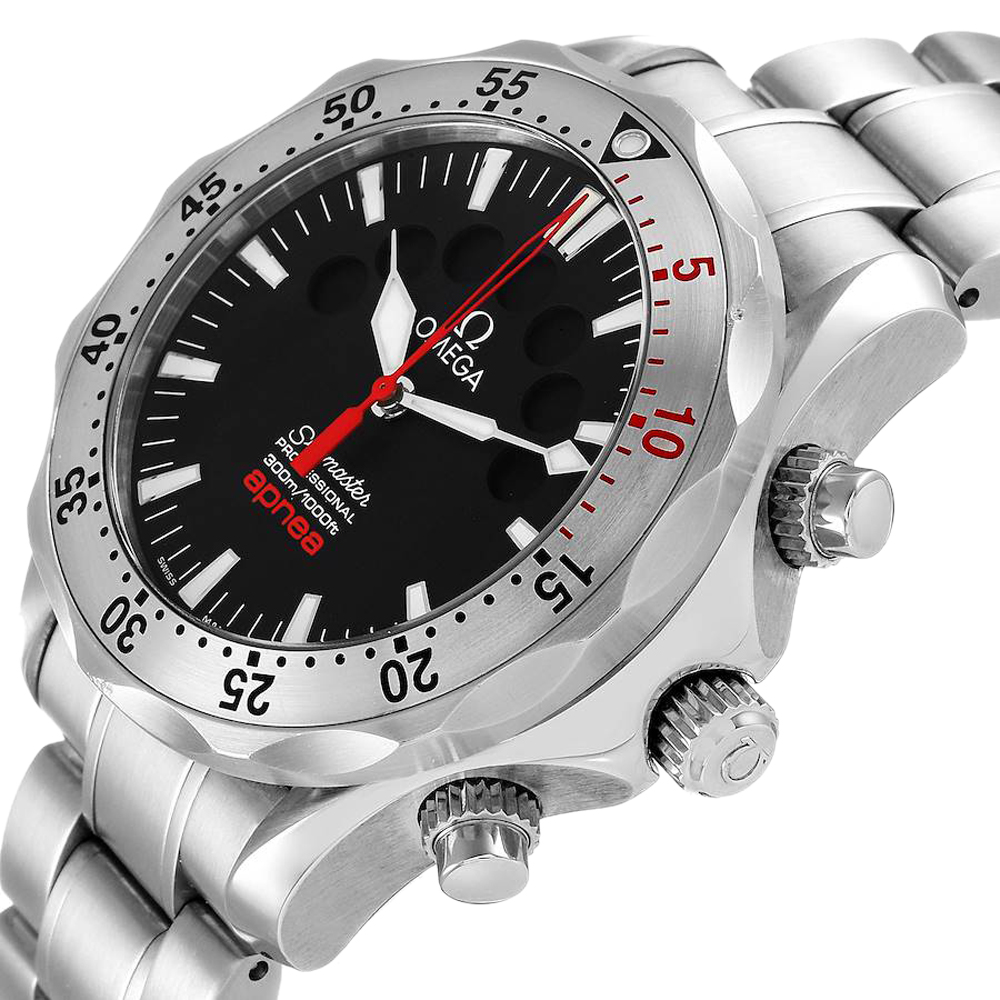 

Omega Black Stainless Steel Seamaster Apnea Jacques 2595.50.00 Men's Wristwatch