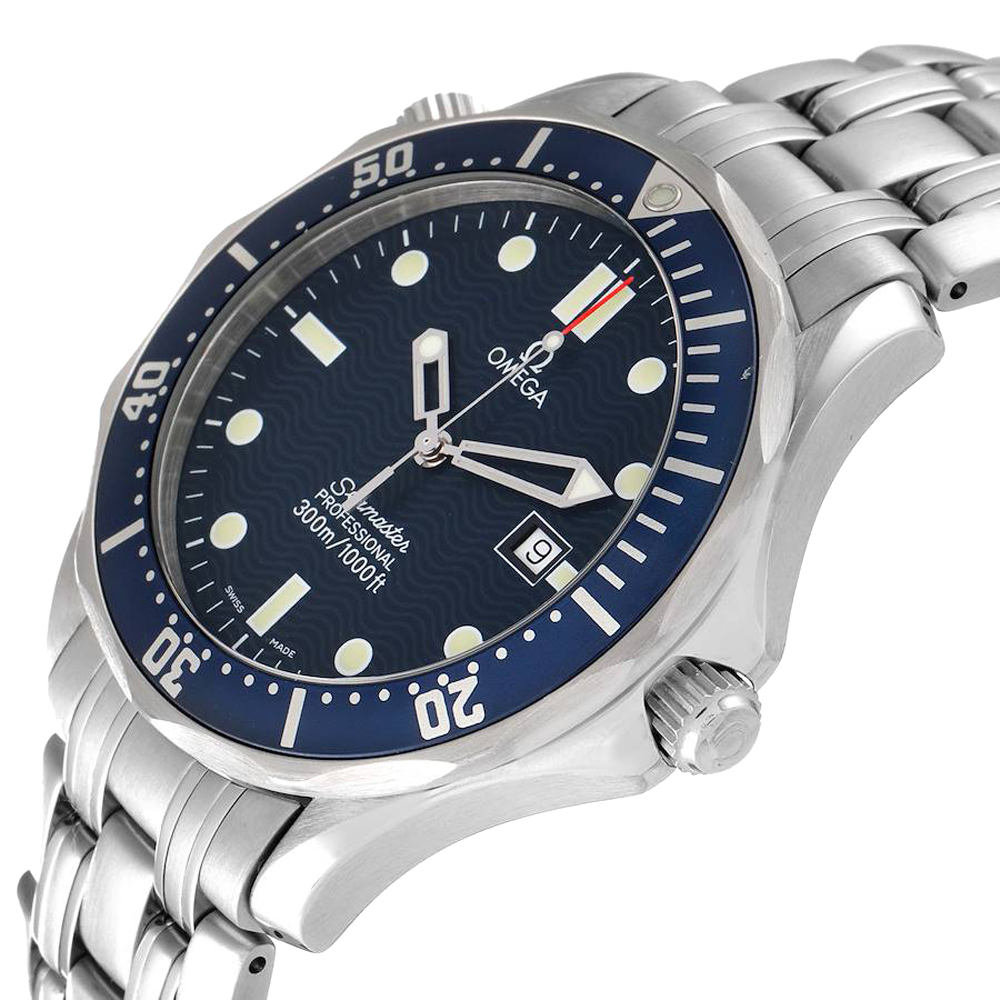 

Omega Blue Stainless Steel Seamaster James Bond 2541.80.00 Men's Wristwatch 41 MM